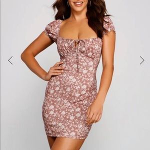 Cutie In Floral Puff Sleeve Mini Dress